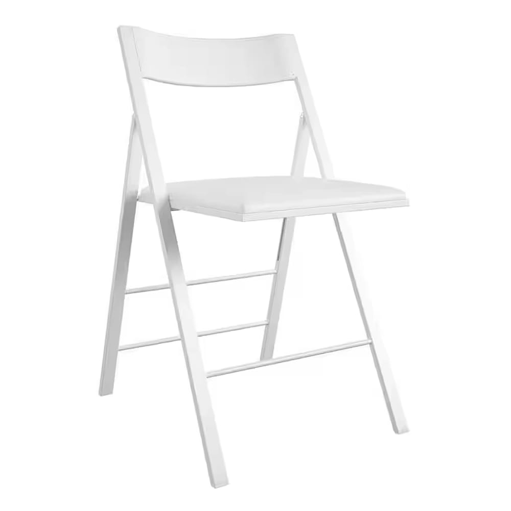 Cosco Vinyl Folding Chair, White, 2 Pack