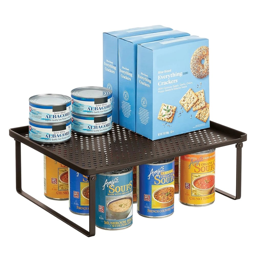 mDesign Stacker Storage Risers, Bronze, Set of 2