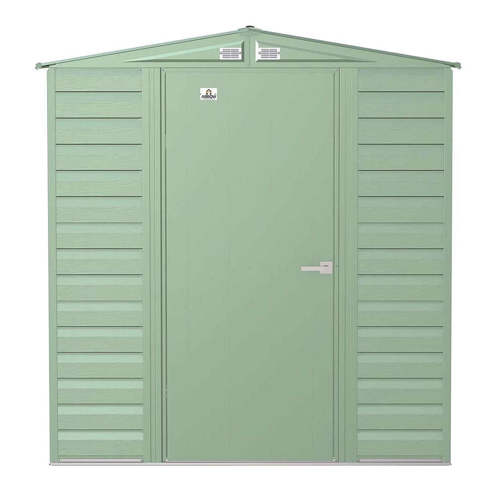 Arrow Select 6' x 7' Galvanized Steel Storage Shed, Sage Green
