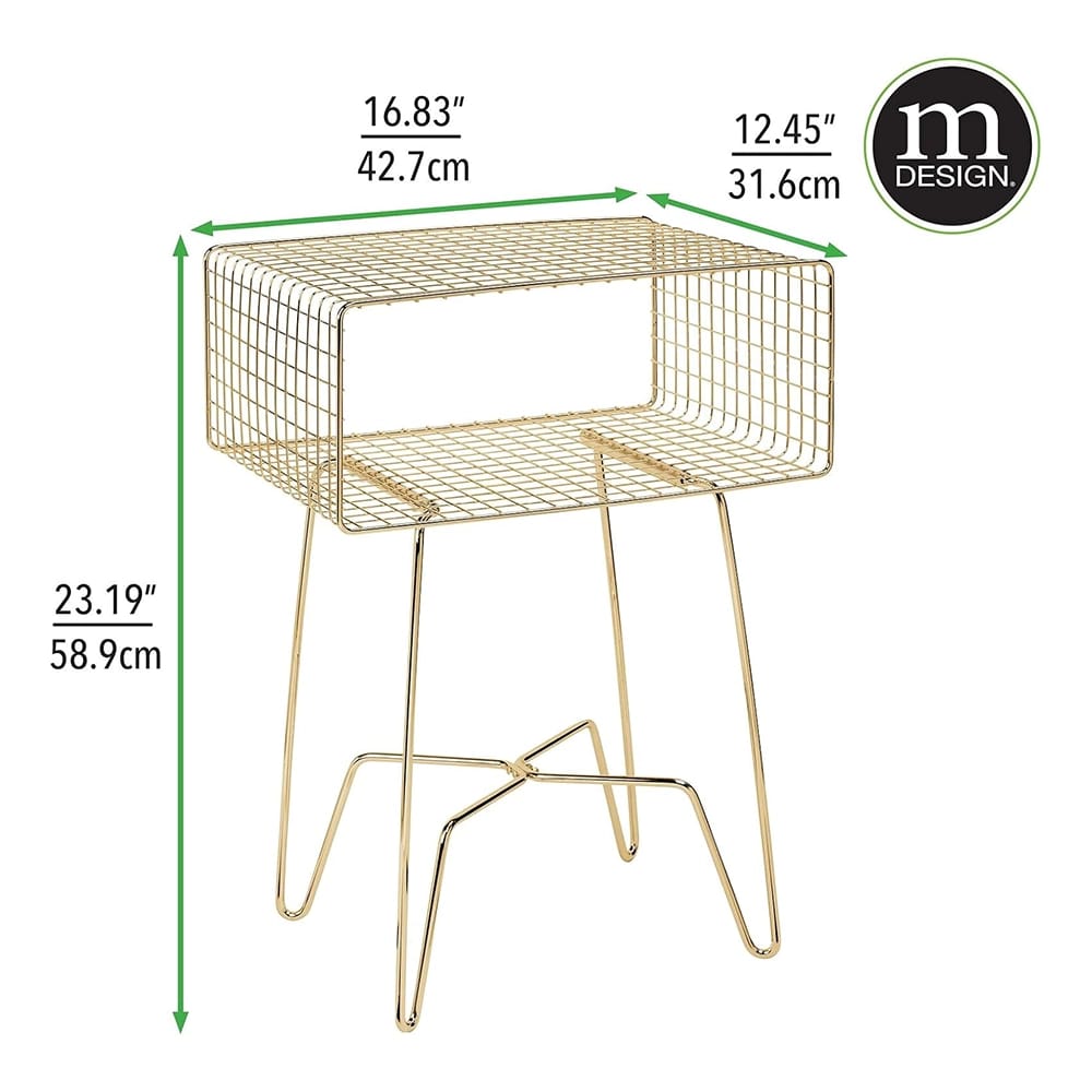 mDesign Modern Side Table, Brass