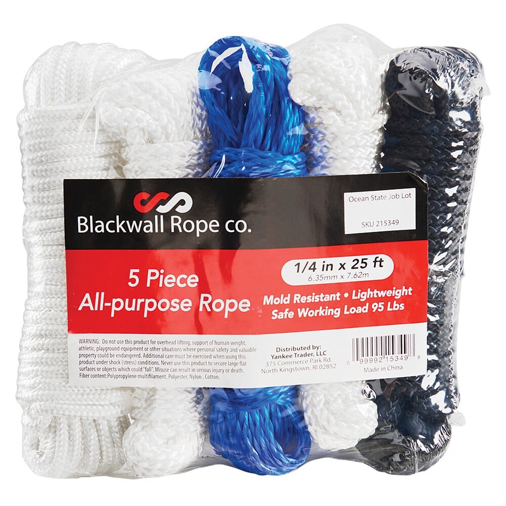 Blackwall Rope Co. All Purpose Rope, 5 Piece