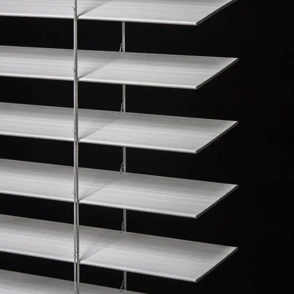 Cordless Premium Faux Wood Blinds with 2.5" Slats, White, 35" x 72"