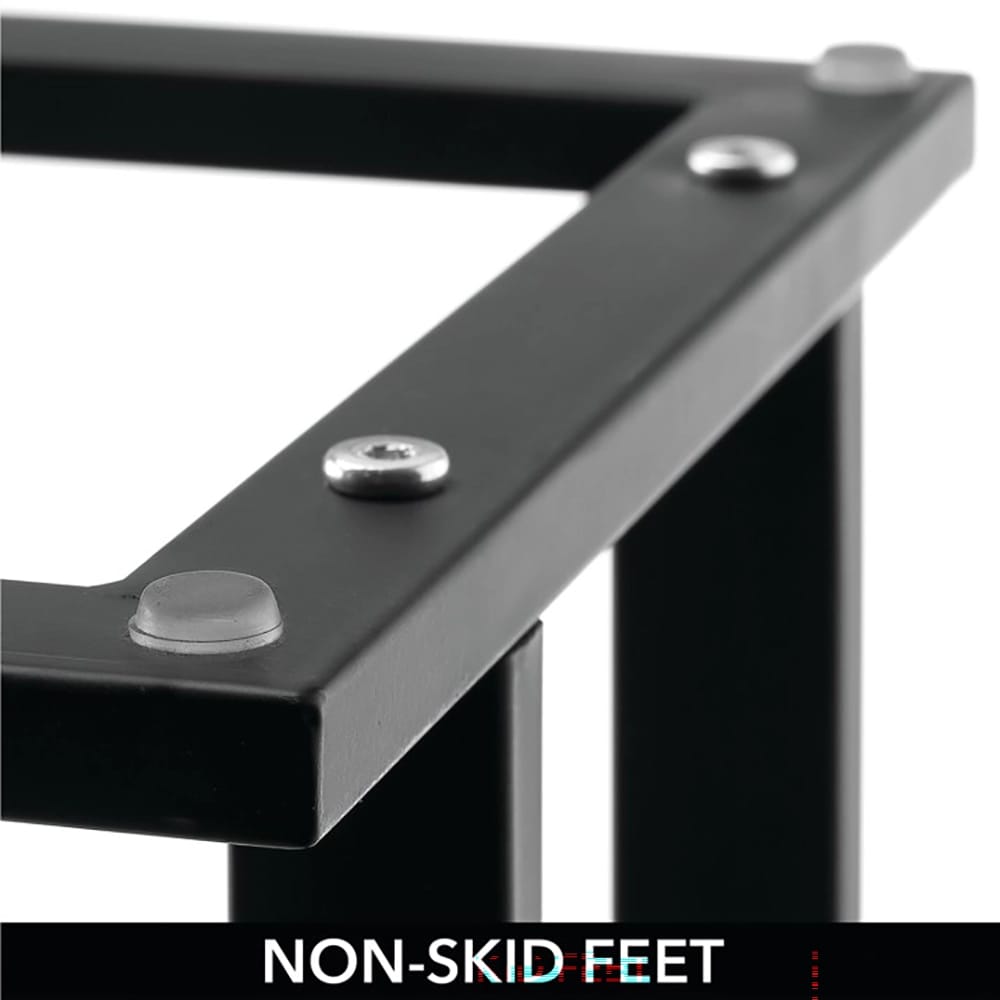 mDesign 2-Tier Free-Standing Bathroom Towel Rack, Black