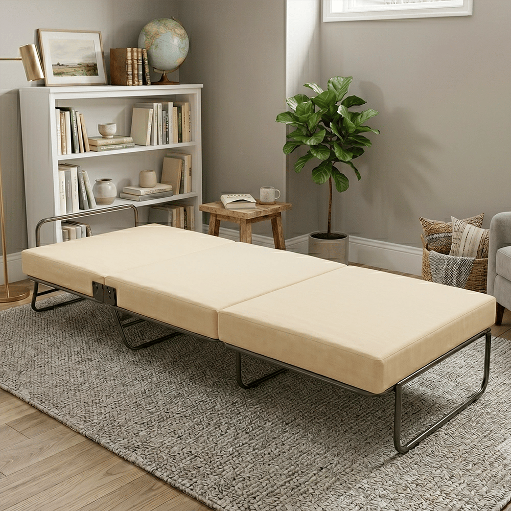 Ottoman Bed, Black/Cream