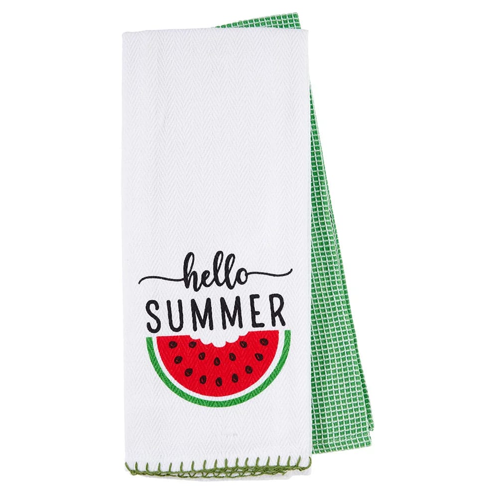 Summer Herringbone Cotton Kitchen Towel Set, 2 Piece