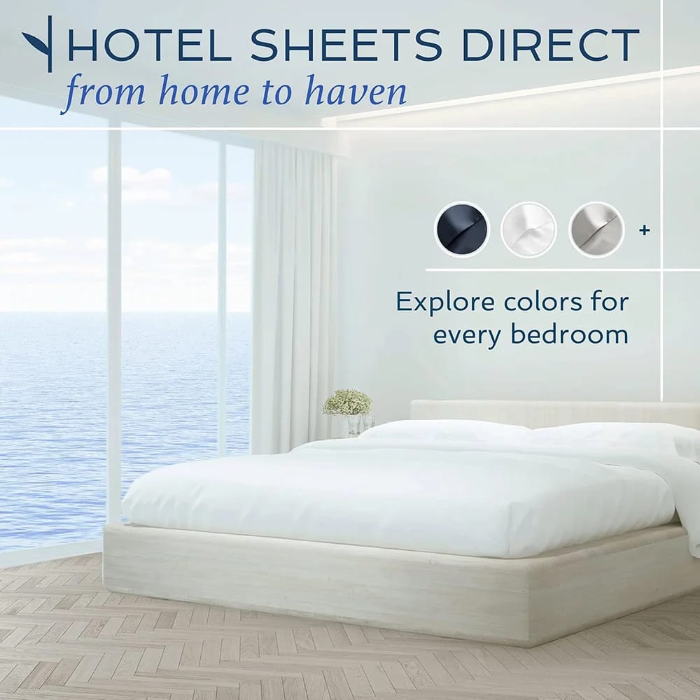 Hotel Sheets Direct 3-Piece Linen Duvet Cover Bed Linen Set, Full, White