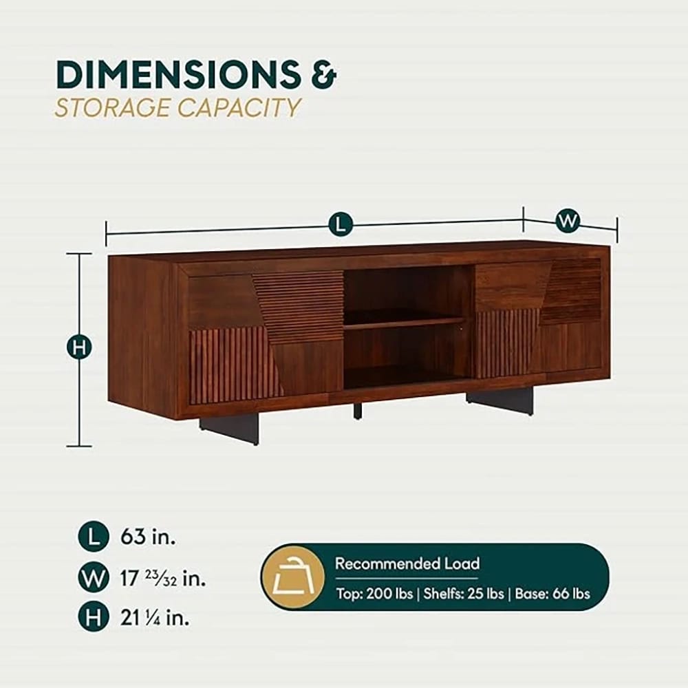 Bme Trapeze Living Room TV Stand, Walnut