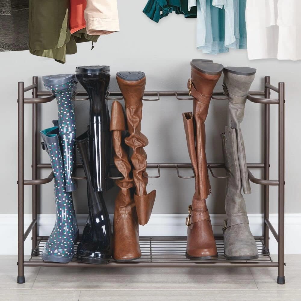 mDesign Boot Storage and Organizer Rack, Espresso