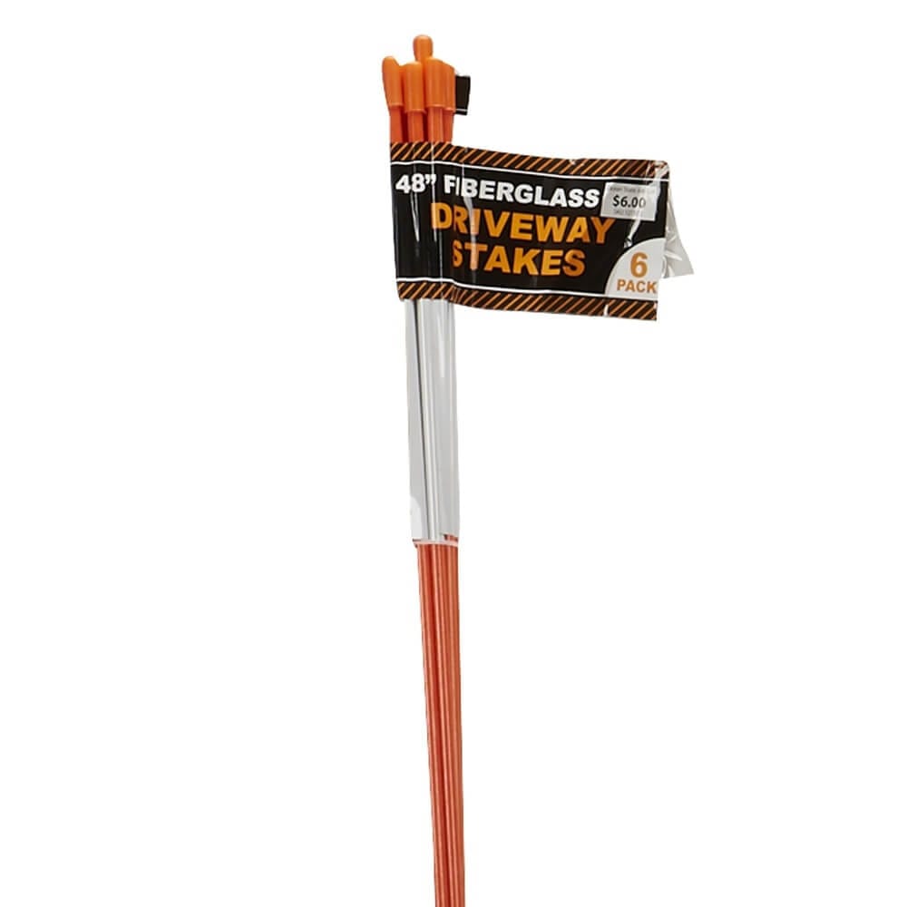 48" Fiberglass Driveway Stakes, 6 Count