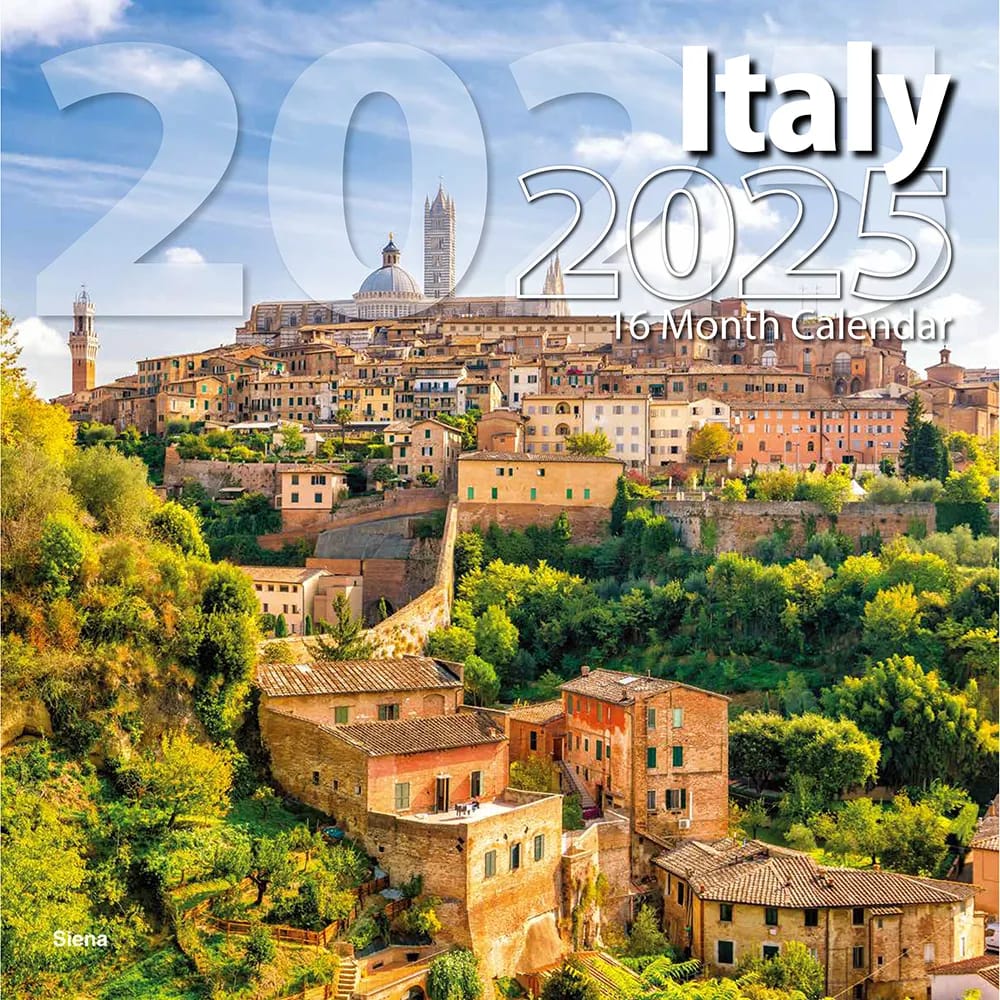 2025 Italy Themed 16 Month Wall Calendar, 12"