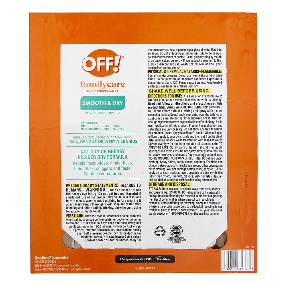 Off! Smooth & Dry Insect Repellent, 3pk