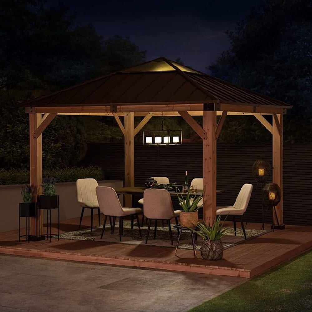 Kingston 11' x 11' Cedar Framed Hardtop Gazebo