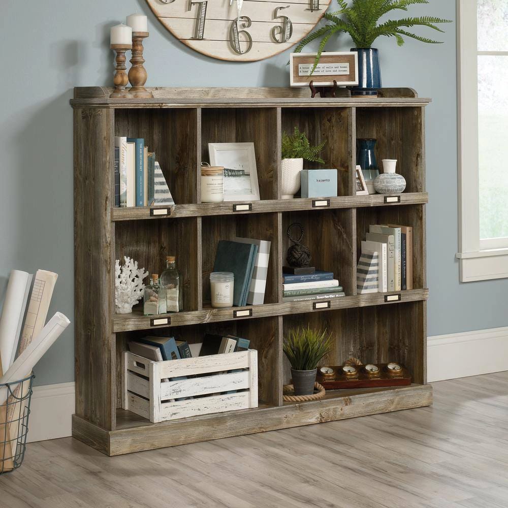 Sauder Engineered Wood 3-Shelf Cubby Bookcase, Rustic Cedar