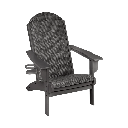 Durapatio Upholstered Heavy Duty Adirondack Chair, Gray/Gray