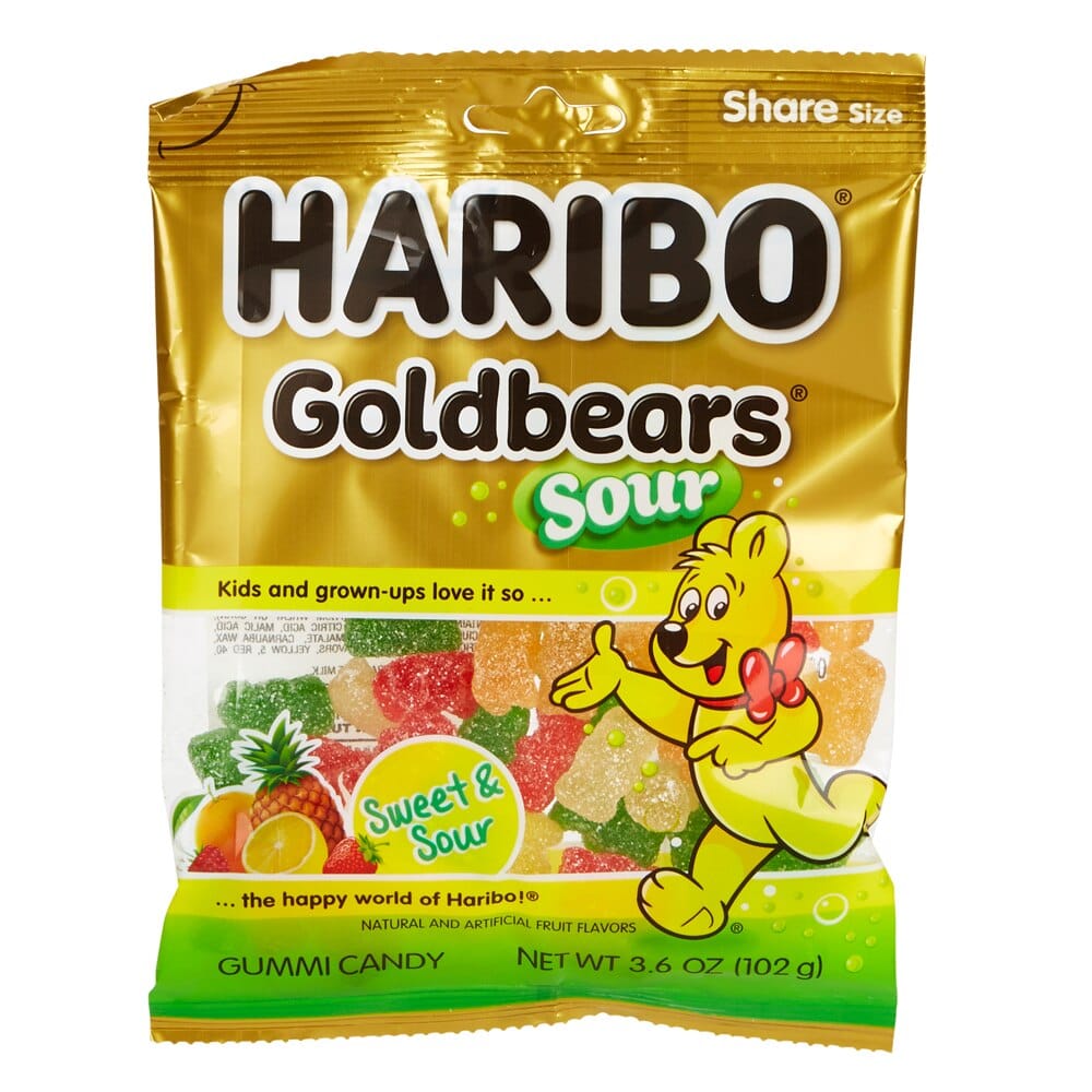 Haribo Sour Goldbears Gummi Candy, 3.6 oz
