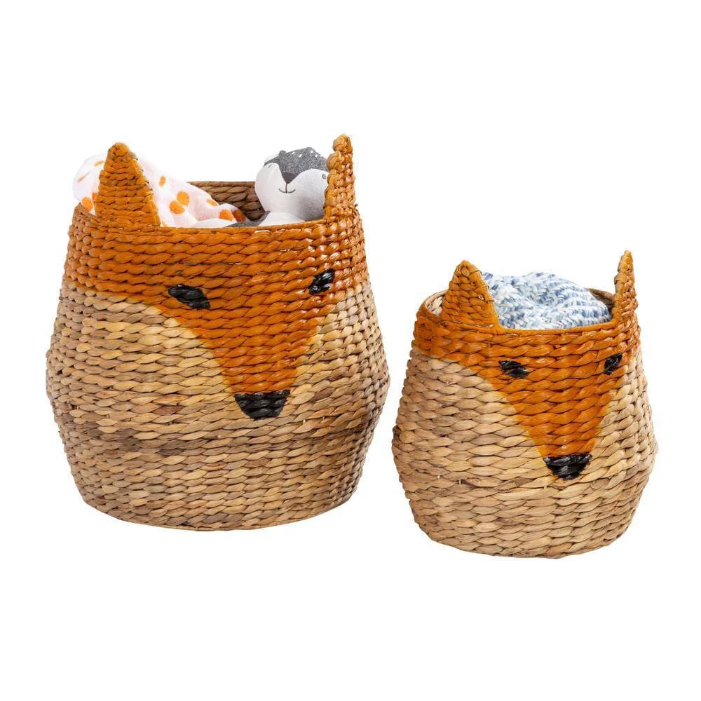 Honey-Can-Do Hyacinth Fox Face Storage Baskets, Set of 2