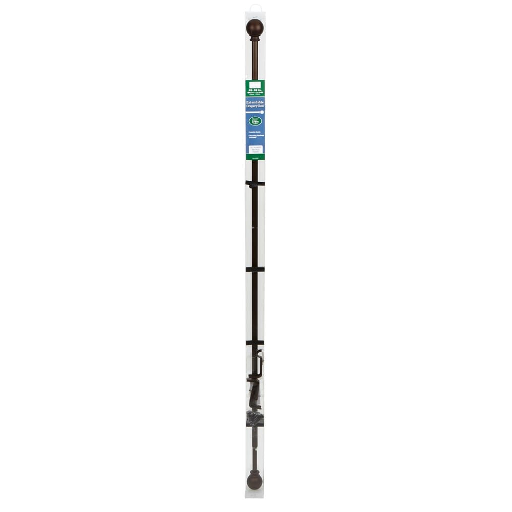 Bronze 48" - 86" Extendable Drapery Rod, 5/8"