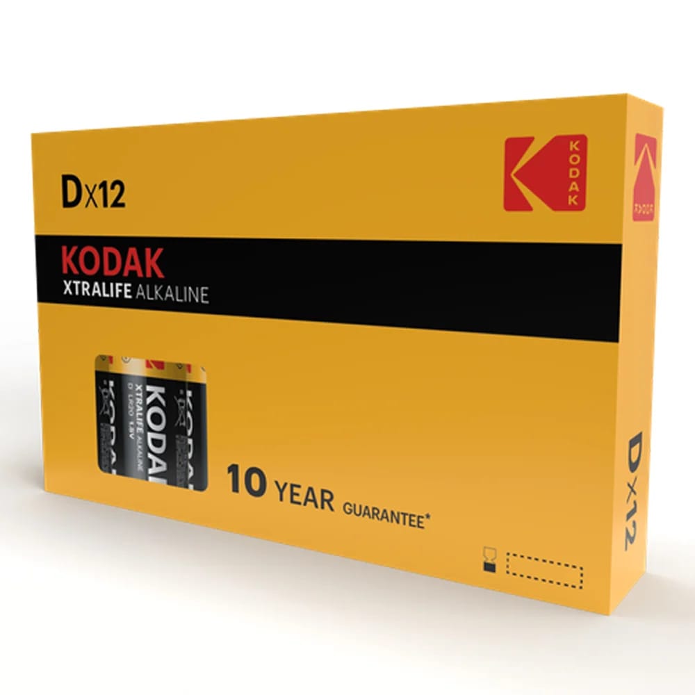 Kodak Xtralife Alkaline D Batteries, 12 Count