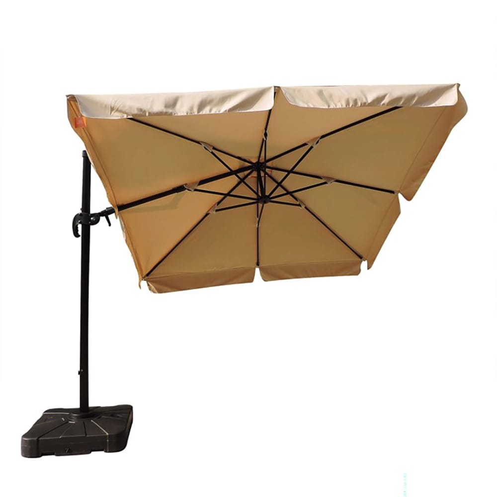 Island Umbrella Santorini II 10' Square Cantilever Umbrella with Valance, Bronze