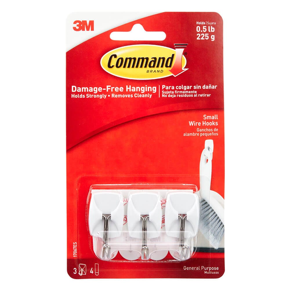 Command 3M General Purpose Small Wire Hooks, 6 Count