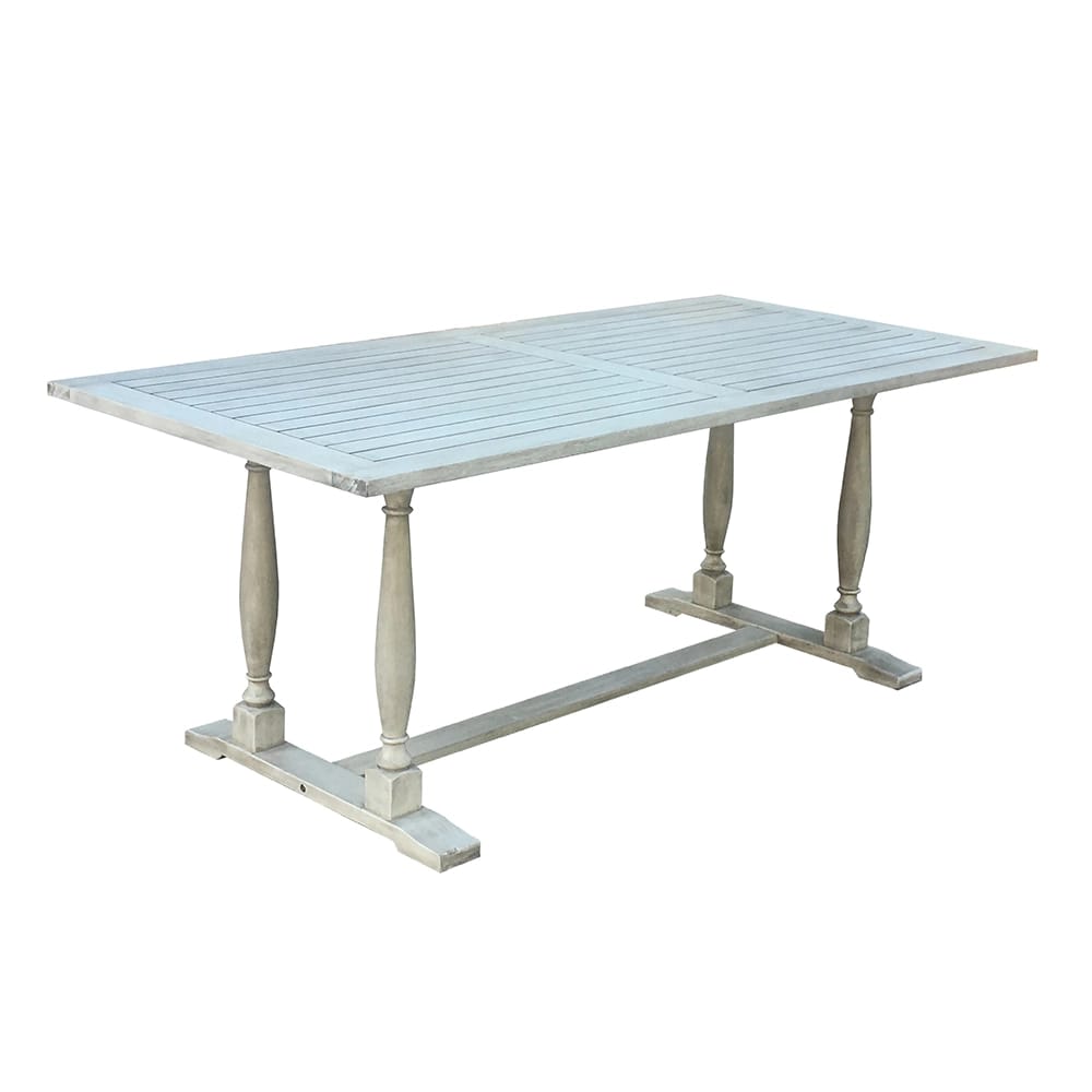Acacia Rectangle Dining Table, Light Gray, 73" x 36" x 29"