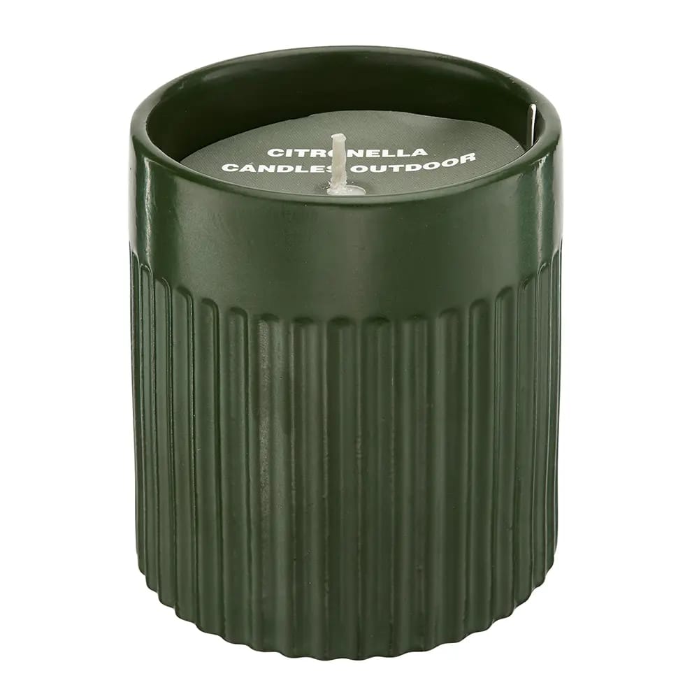 Green Ceramic Citronella Candle, 7 oz