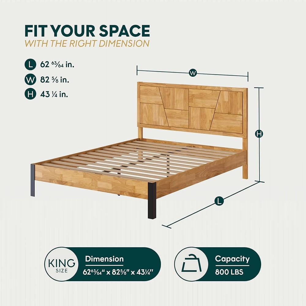 Bme Trapeze King Bed Frame, Teak Brown