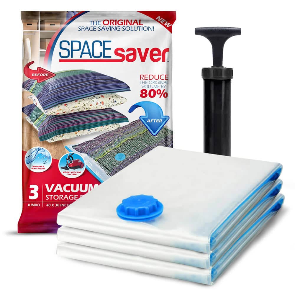 Spacesaver Premium Space Saver Vacuum Storage Bags, Jumbo Size, 3-Pack