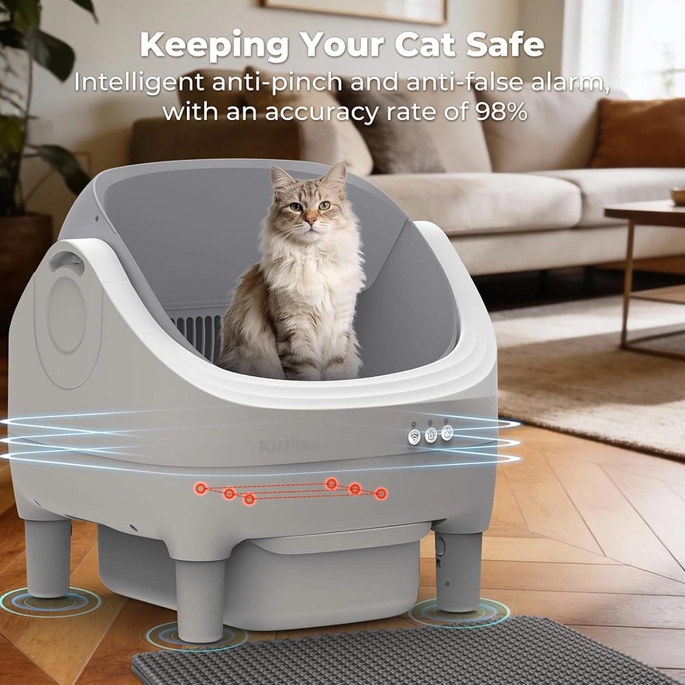 KitPlus Self Cleaning Litter Box, White
