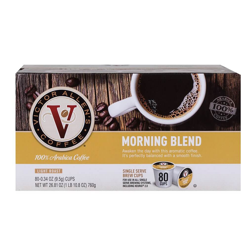 Victor Allen's Morning Blend Light Roast Coffee Cups, 80 Count