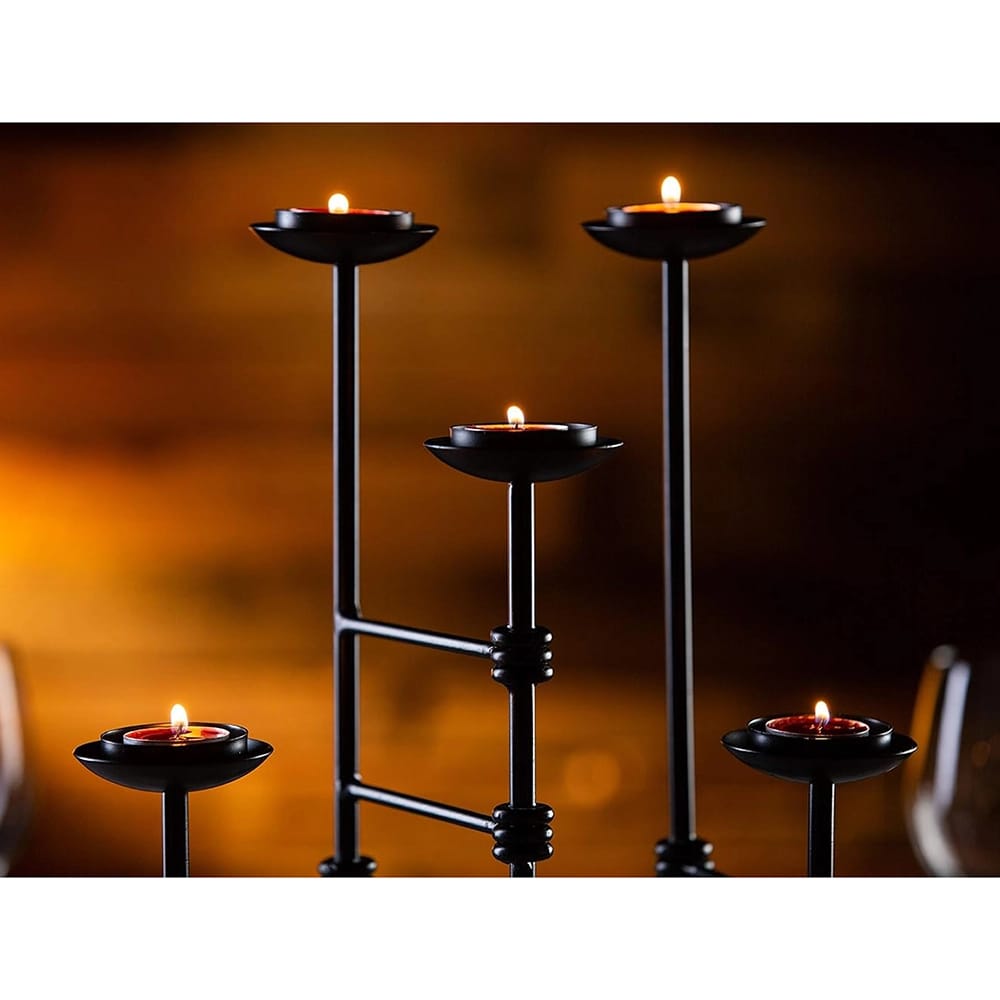 Flamely Flexible Candles Centerpiece, Black