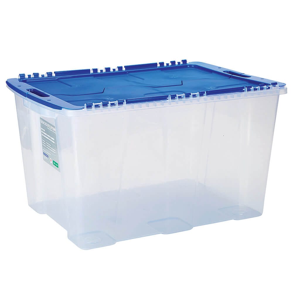 Gracious Living Clear Tote with Flip Top Lid, 14 Gal