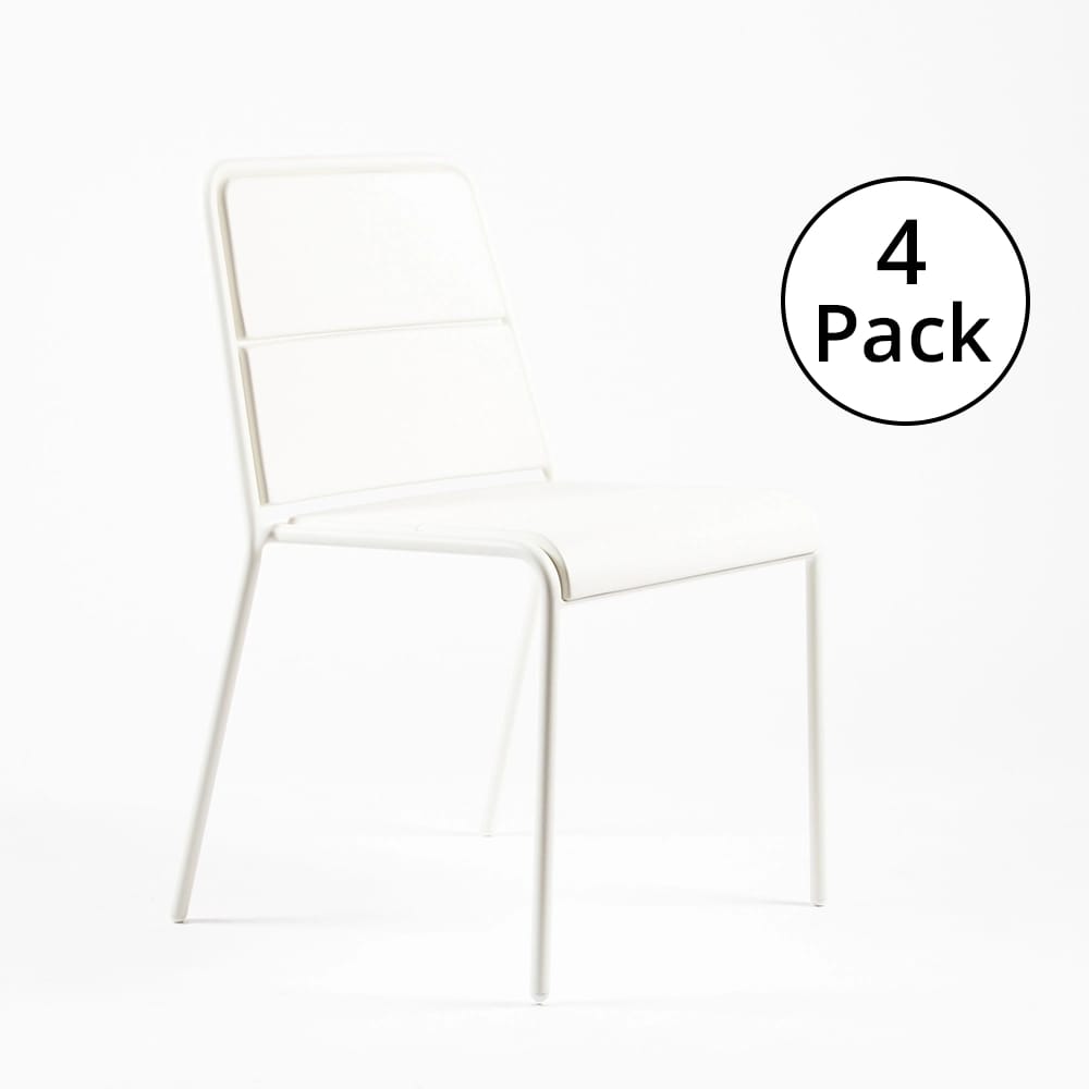 Maiori Patio Side Chair, Blanc, 4 Pack