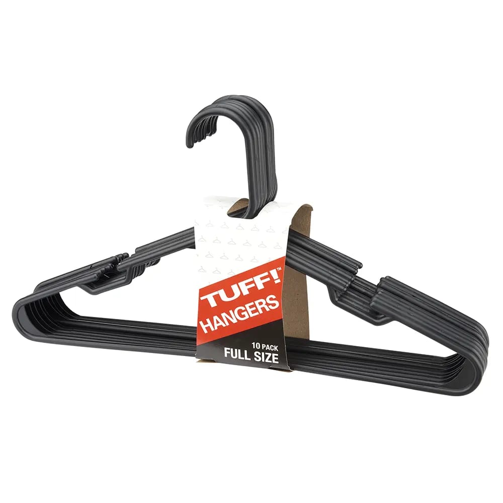 TUFF! Full Size Black Shirt Hangers, 7 Count