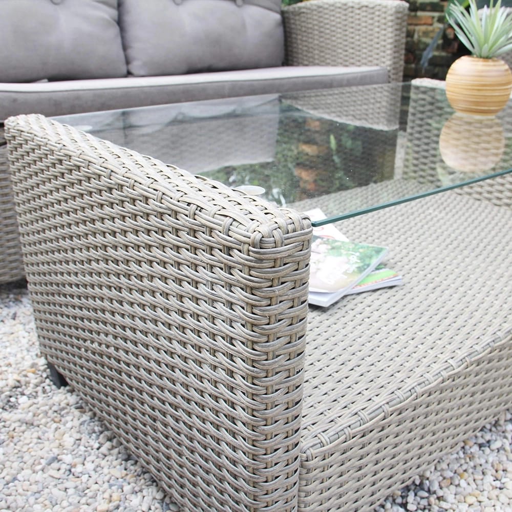 Outdoor 4-Piece Resin Wicker Patio Set, Brown/Light Brown