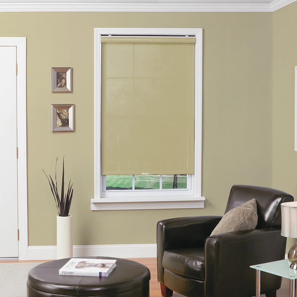 Cordless Semi-Sheer Fabric Roller Shade, Marzipan, 39" x 66"