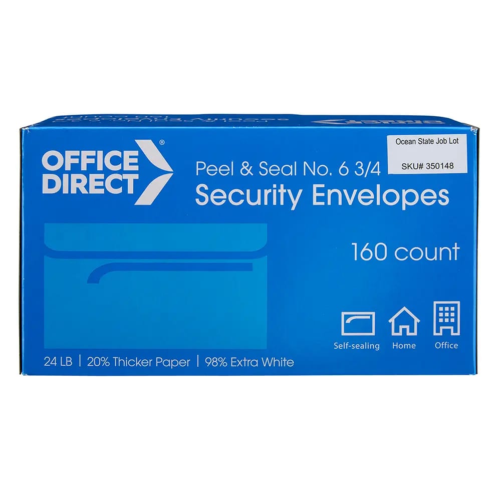 Office Direct Security Envelopes, No. 6, 160 ct
