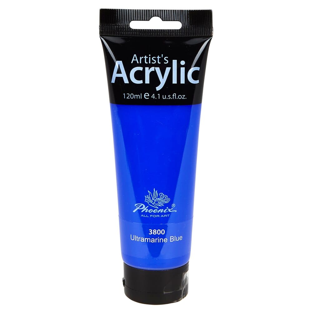 Phoenix Artist's Acrylic Paint, Ultramarine Blue, 120 ml