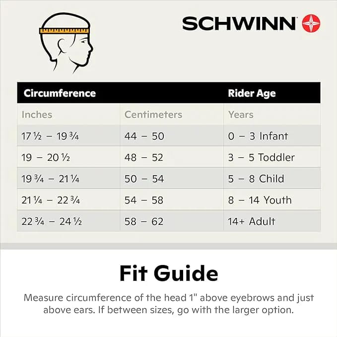Schwinn Adult Beam Helmet with LED Light, Black