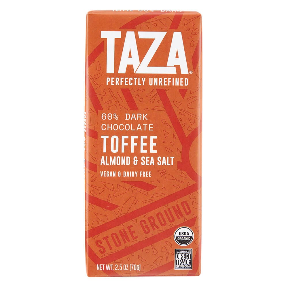 Taza Dark Chocolate with Toffee Almond & Sea Salt, 2.5 oz