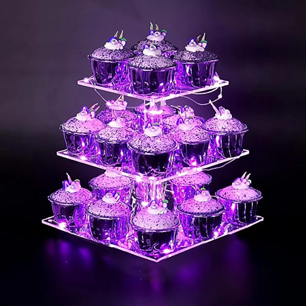 Vdomus 3-Tier Light Up Cupcake Stand