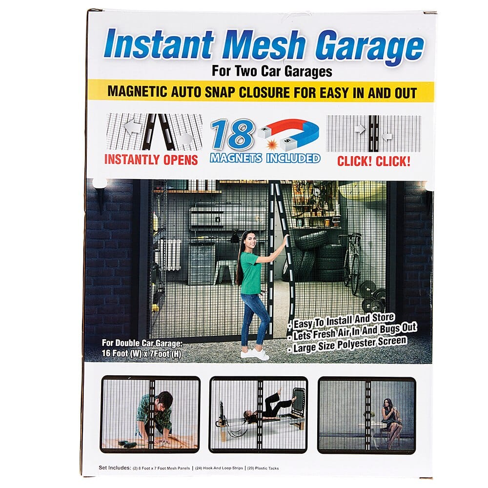 Instant Mesh Garage Hands-Free Screen Door