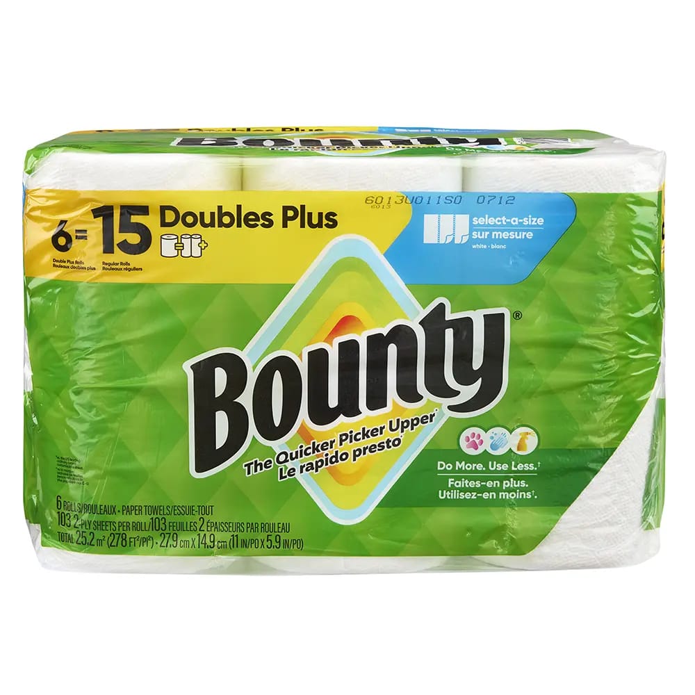 Bounty Double Plus Paper Towel 2-ply, 6=15