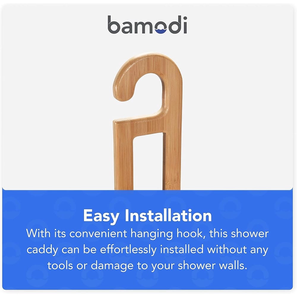 Bamodi Hanging Bamboo 2-Tier Shower Caddy