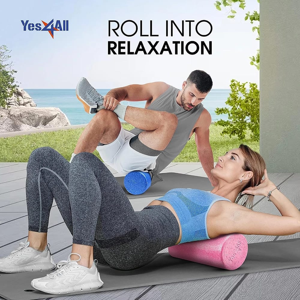 Yes4All EPP Exercise Foam Roller, Black, 18"