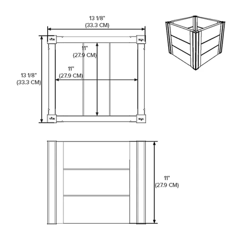 Vita Urbana 12 Cube Planter, Espresso