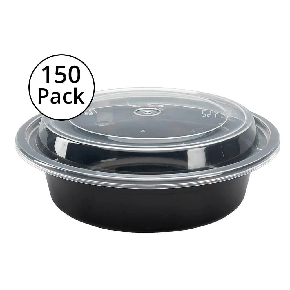 Round Food Containers, 14.4 oz, 150-Pack