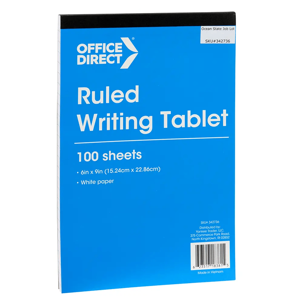 Office Direct Ruled Writing Tablet, 100 Sheets, 6" x 9"