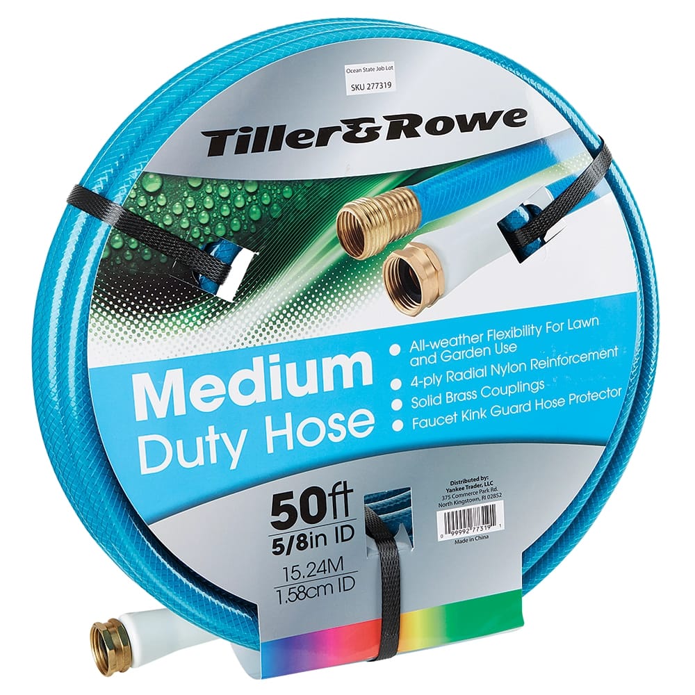 Tiller & Rowe Medium-Duty 5/8" Garden Hose, 50'