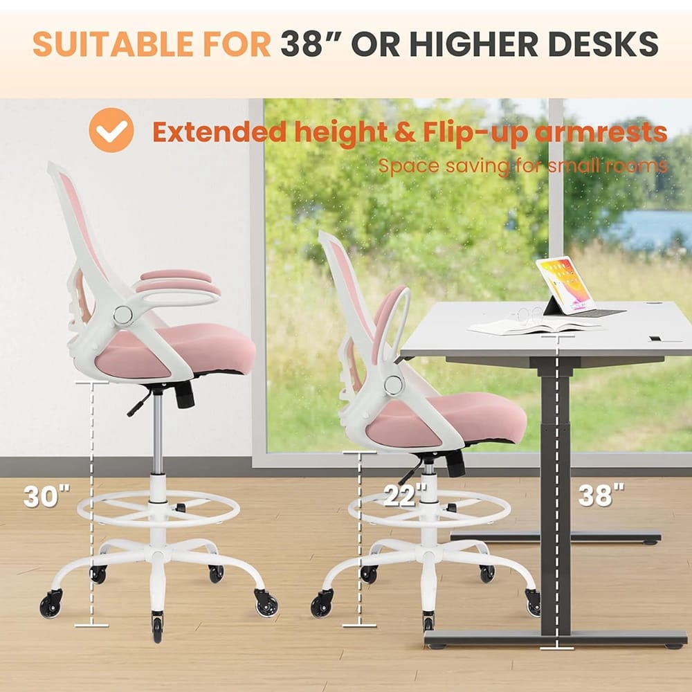 HYLONE Adjustable Ergonomic Office Chair, Pink